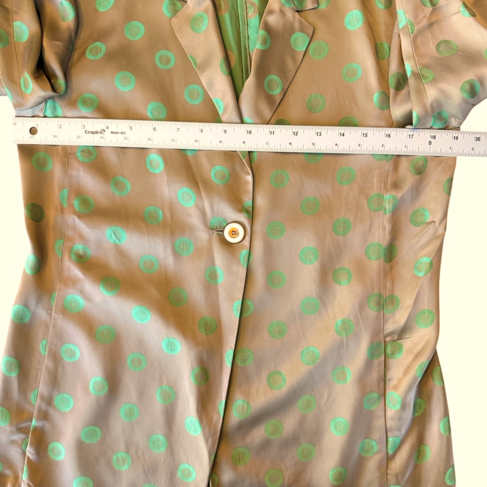 Maliparmi Tan Blazer with Green Polka Dots - Picture 13 of 16